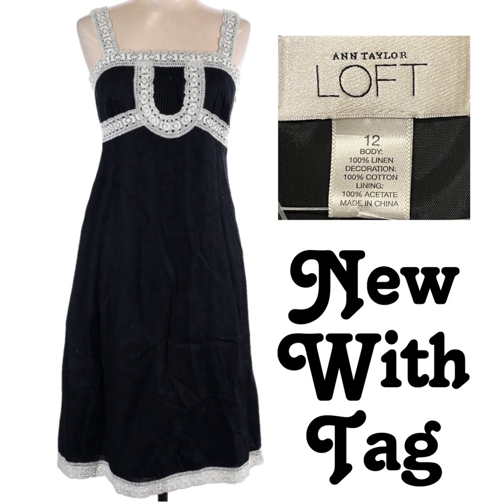 NWT Ann Taylor Loft 100% Linen  Dress Size 12 NEW WITH TAGS